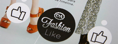 C&A: advertentie in printmagazine met Like-knoppen