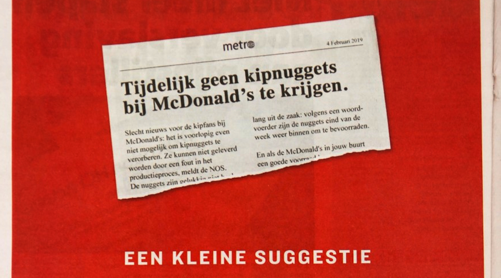 KFC haakt in op McNuggets crisis