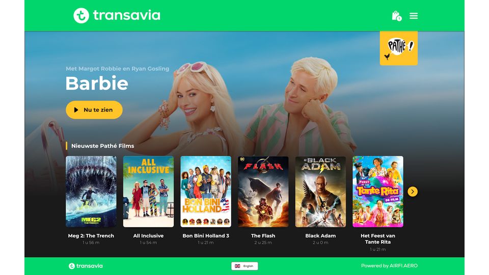 Pathé en Transavia bieden Pathé Thuis in de lucht