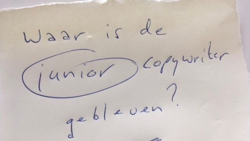 [column] Waar is de junior copywriter gebleven? 