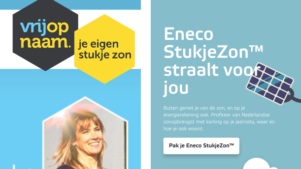 Eneco kopieert 'stukje zon' van concurrent Vrijopnaam