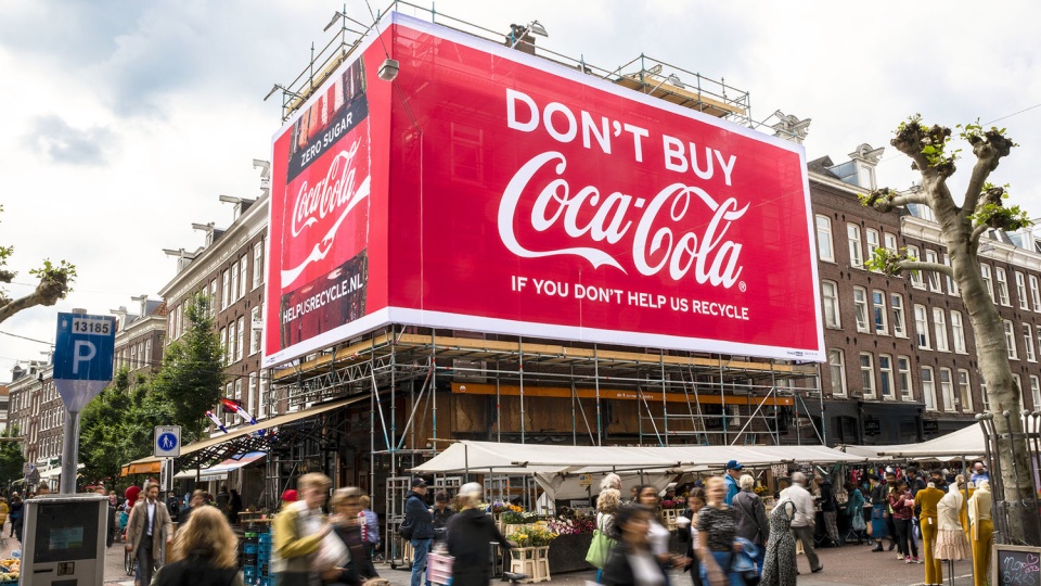 'Don't buy Coca-Cola if you don't help us recycle!'