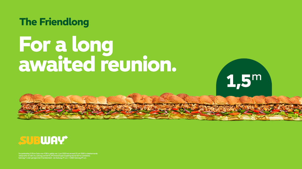 Subway introduceert 1,5 meter-sandwich