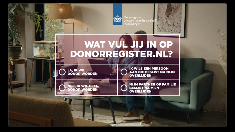 Overheid lanceert vervolg op Donorregister-campagne