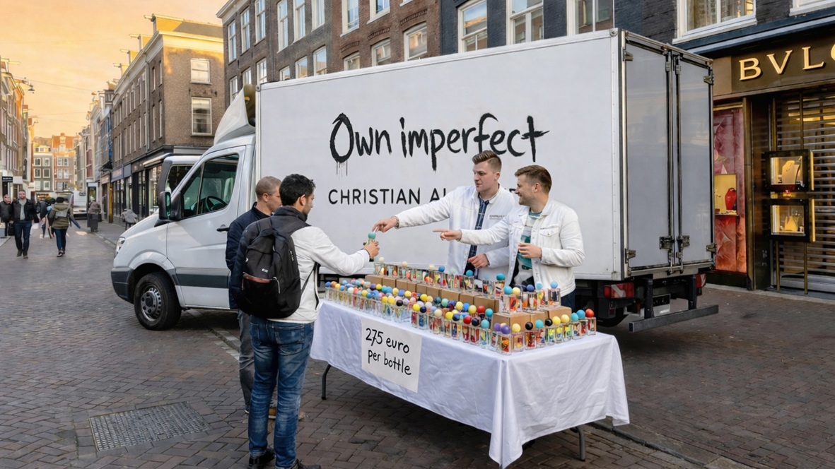 Christian Alexander verkoopt parfum na sluitingstijd wegens Valentijnsdag