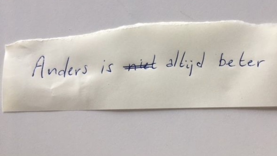 [column] Anders is (niet) altijd beter