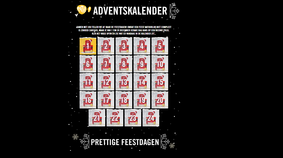 Pathé telt af naar kerst met adventkalender MarketingTribune