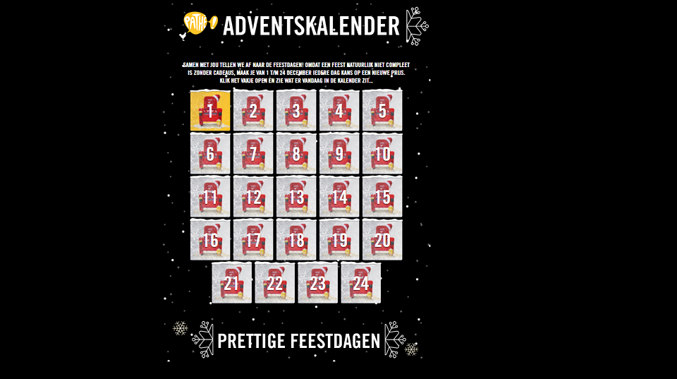 Pathé telt af naar kerst met adventkalender