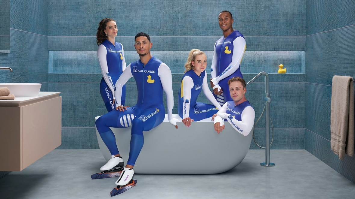 Olympisch schaatsteam centraal in campagne X²O Badkamers