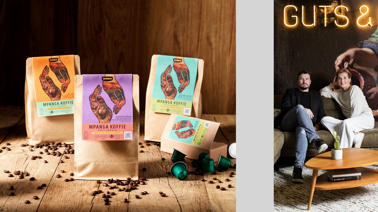 [designcase] Guts&Glorious ontwerpt packaging design Jumbo's Mpanga-koffie