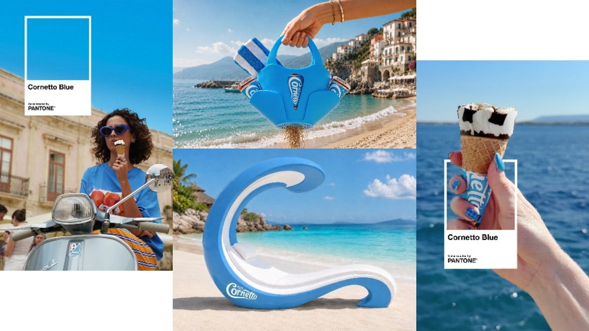 Cornetto en Pantone kleuren zomer blauw