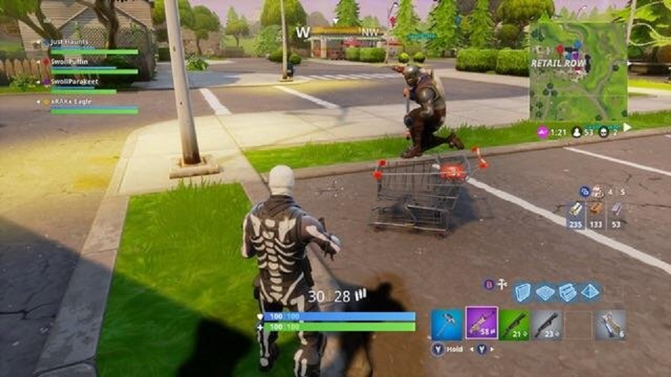 Winkelwagen verwacht in Fortnite-game