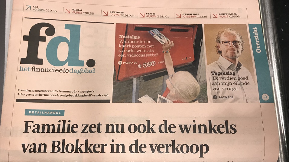 Blokker-telgen zetten Blokker zelf in etalage