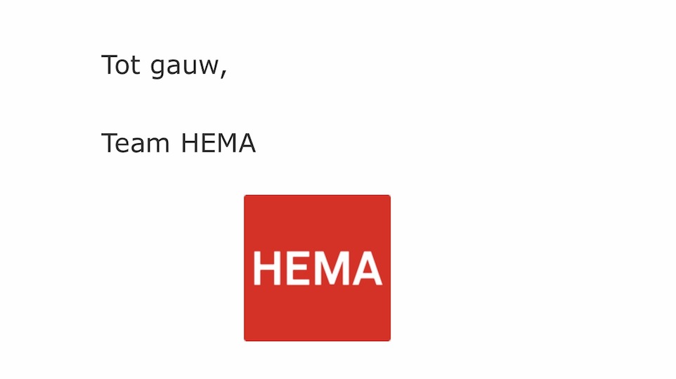 Bijzondere Hema brief