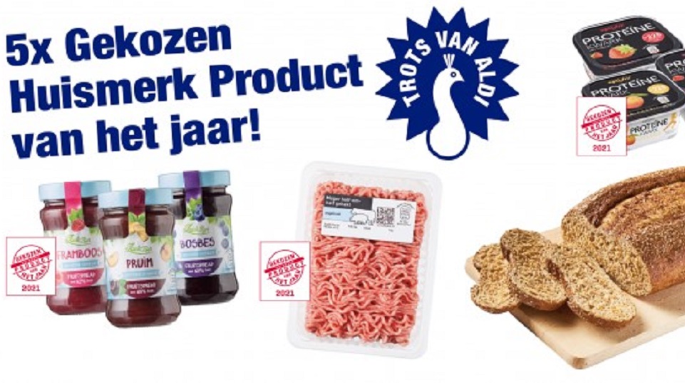 Aldi wint vijf keer Huismerk Product van het Jaar 2021