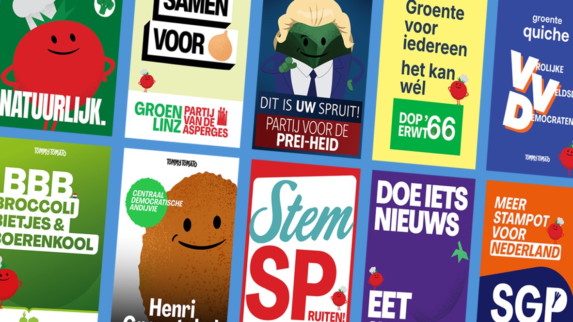 TommyTomato voert campagne voor groente in politiek debat