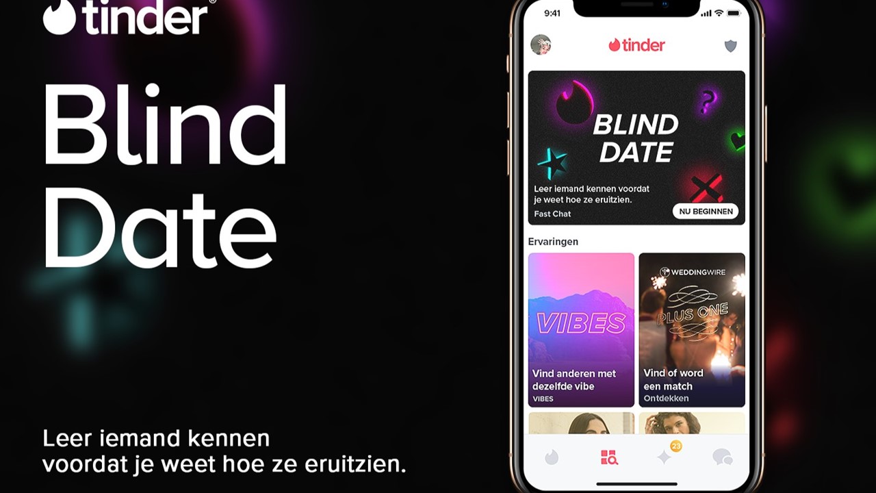 Tinder lanceert Blind Date in Nederland 