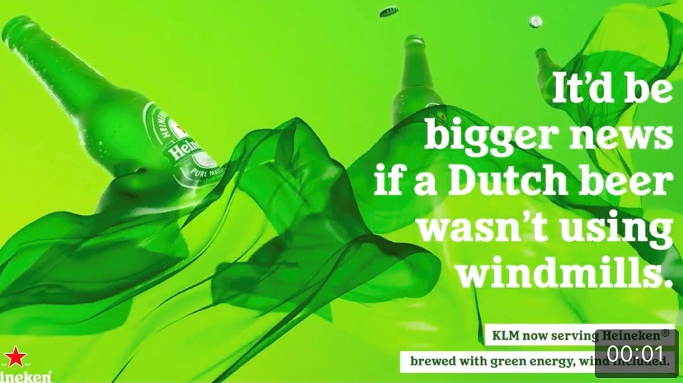 Heineken en KLM presenteren windmolenbier