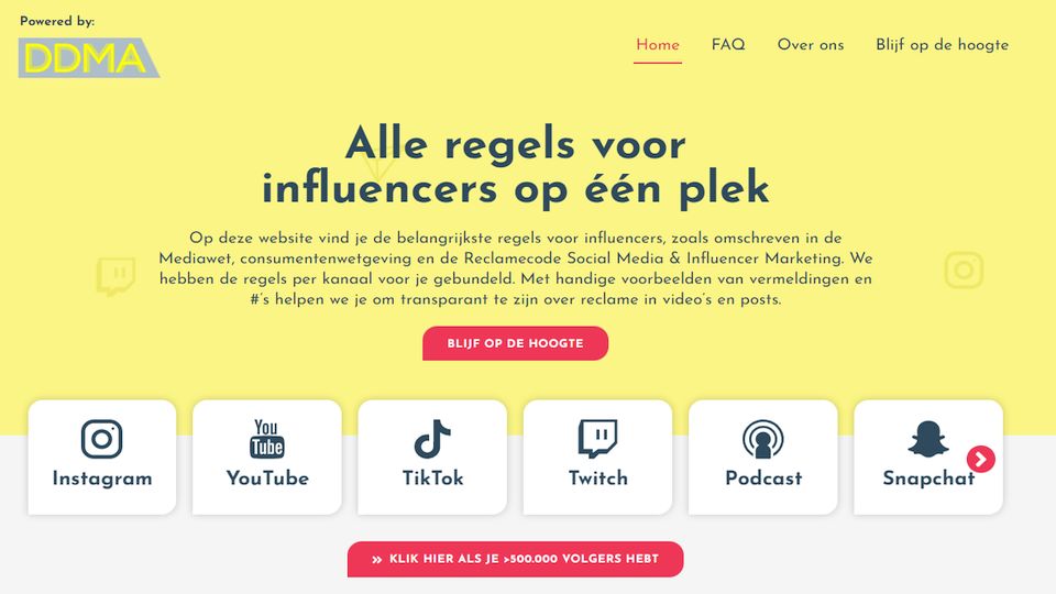 Regels en toezicht voor influencers met meer dan 500.000 volgers