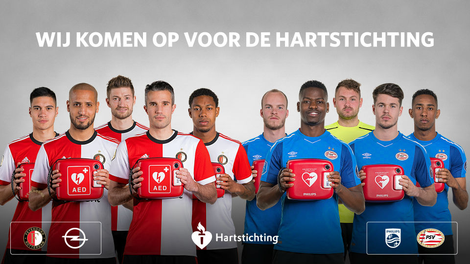 Sponsors Feyenoord en PSV steunen Hartstichting