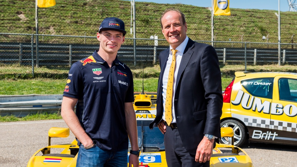 Verstappen, Ricciardo en Coulthard bij Jumbo Racedagen