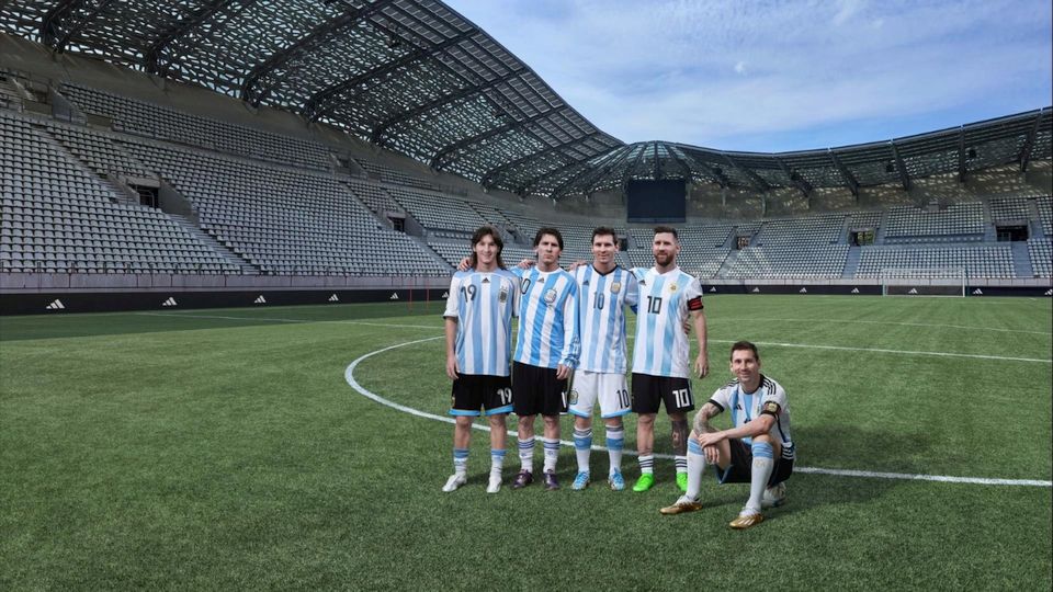 Adidas laat Messi tegen zichzelf spelen